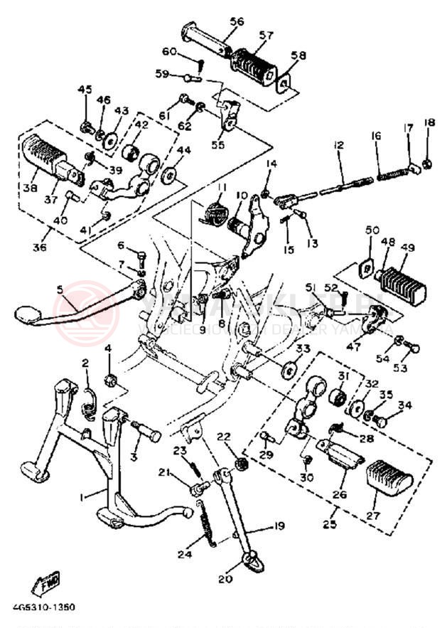 Schemat "Stopka postojowa i podnóżki" do Yamaha XS400SJ