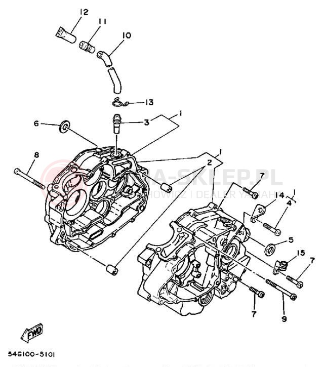 Schemat "Obudowa silnika" do Yamaha BIG WHEEL ELEC START BW200ES