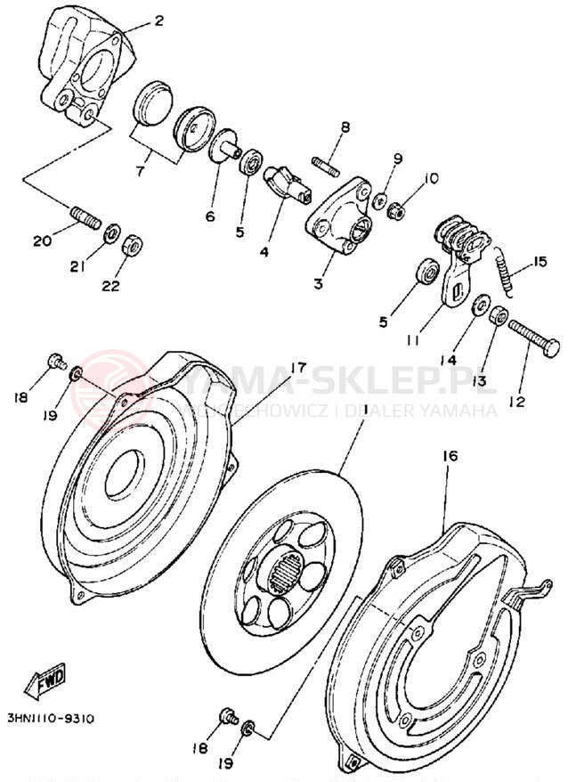 Schemat "Zacisk hamulcowy tylny" do Yamaha BIG BEAR 4WD YFM350FWA