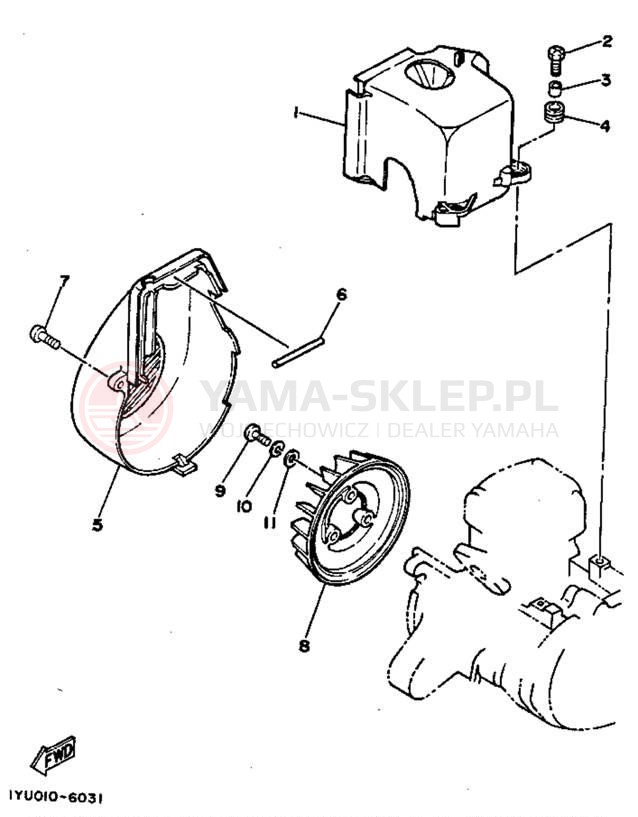 Schemat "Obudowa wentylatora" do Yamaha RAZZ SH50D