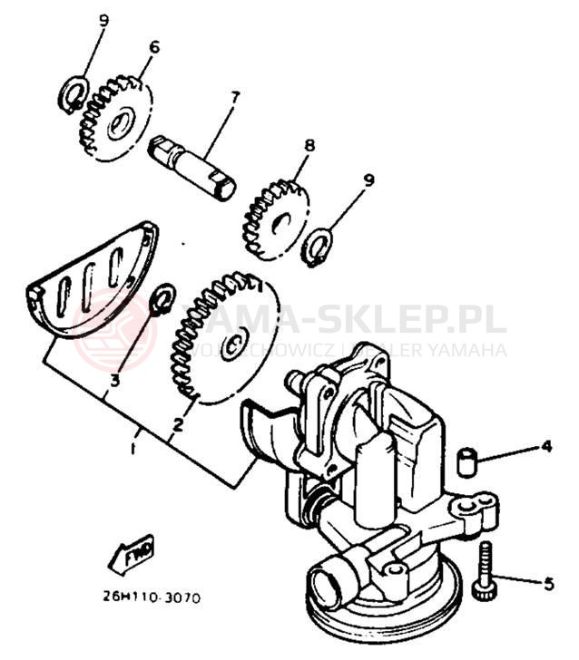 Schemat "Pompa olejowa" do Yamaha XVZ12DN