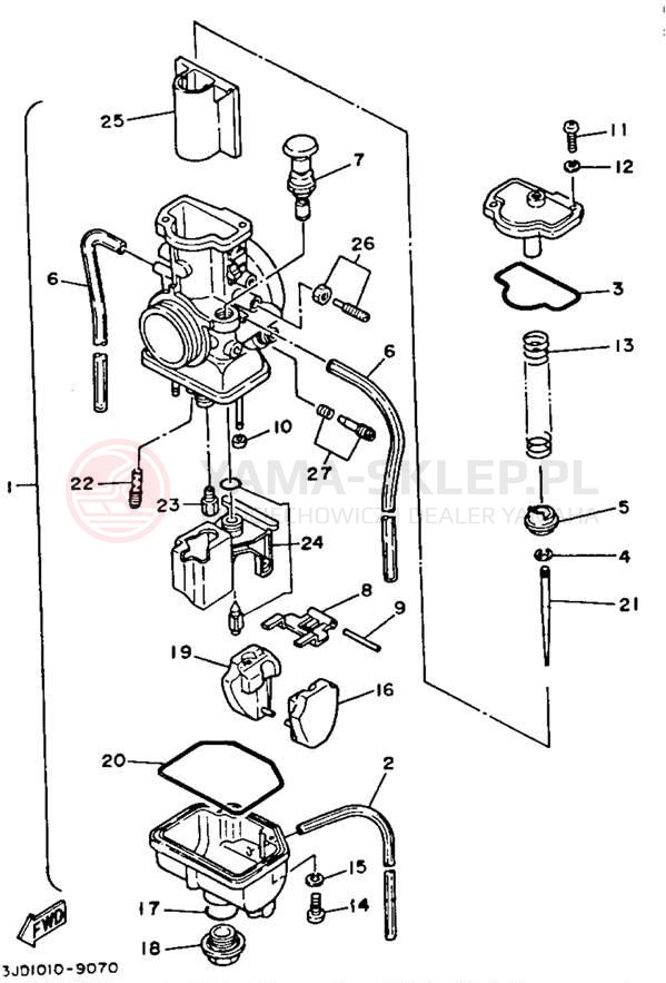 Schemat "Gaźnik" do Yamaha YZ125W