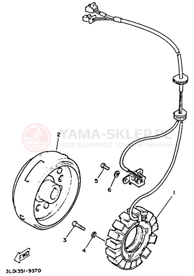 Schemat "prądnica" do Yamaha TDM850 TDM850DC/TDM850D