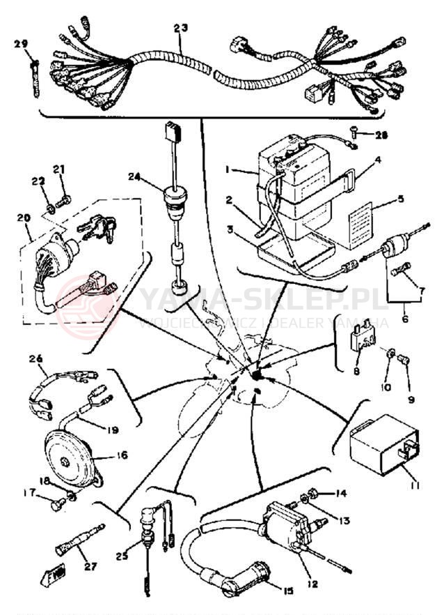Schemat "układ elektryczny" do Yamaha LB802AE
