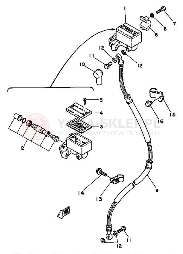 Schemat "Pompa hamulcowa przednia" do Yamaha SRX250TC/SRX250T