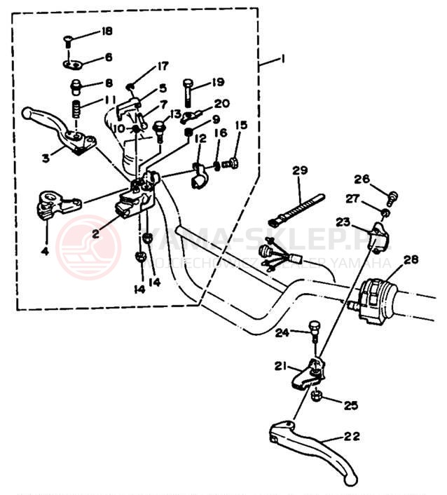 Schemat "Kierownica i osprzęt" do Yamaha BLASTER YFS200B_MN