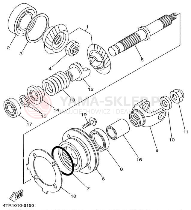 Schemat "Przeniesienie napędu" do Yamaha V-STAR CUSTOM XVS650KC/XVS650K
