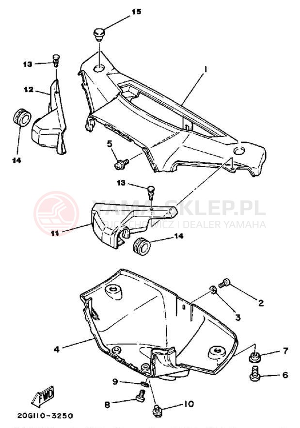 Schemat "elementy nadwozia" do Yamaha RIVA 50 CA50K