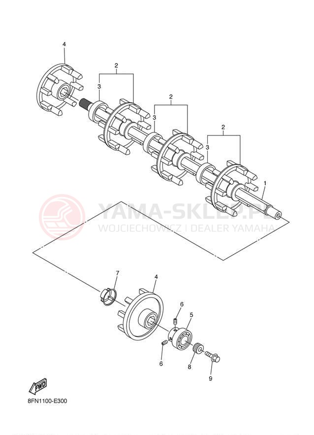 Schemat "Układ napędowy" do Yamaha VK PRO VK10BR
