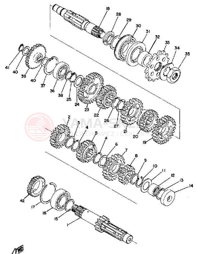 Schemat "Skrzynia biegów " do Yamaha DT2MX/RT2MX