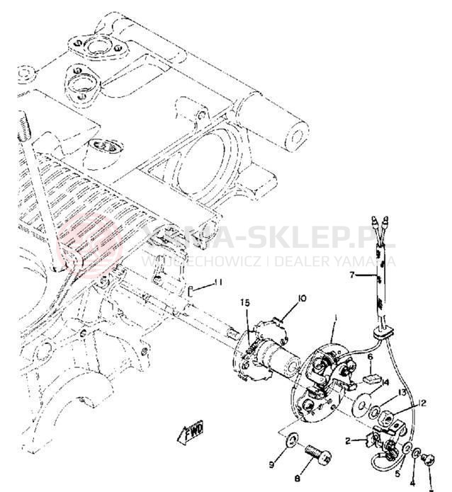 Schemat "Czujnik hamulca" do Yamaha TX750