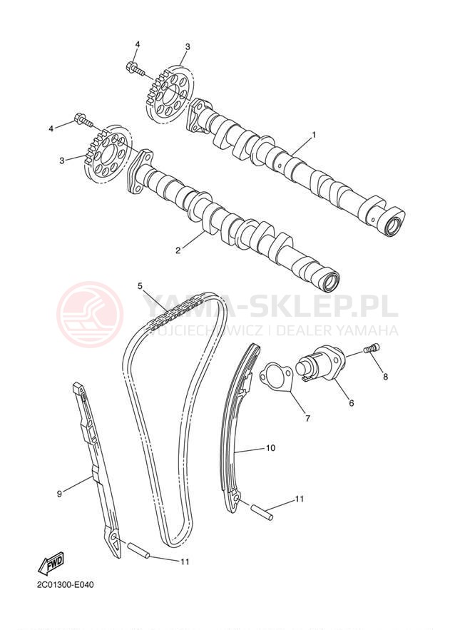 Schemat "Rozrząd - łańcuszek" do Yamaha R6 YZFR6VC/YZFR6V