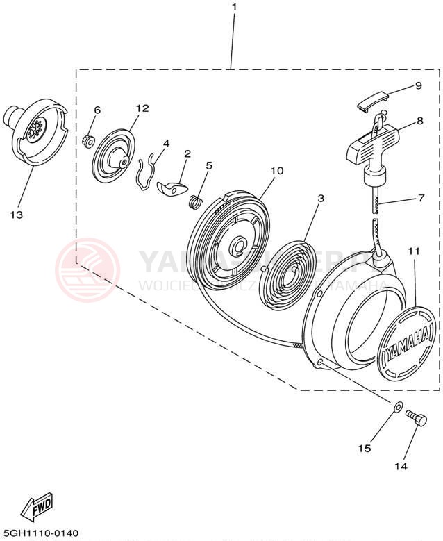 Schemat "rozrusznik" do Yamaha KODIAK 4WD YFM400FAP