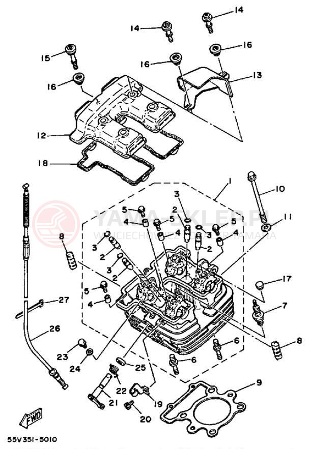 Schemat "głowica" do Yamaha XT350N/XT350NC