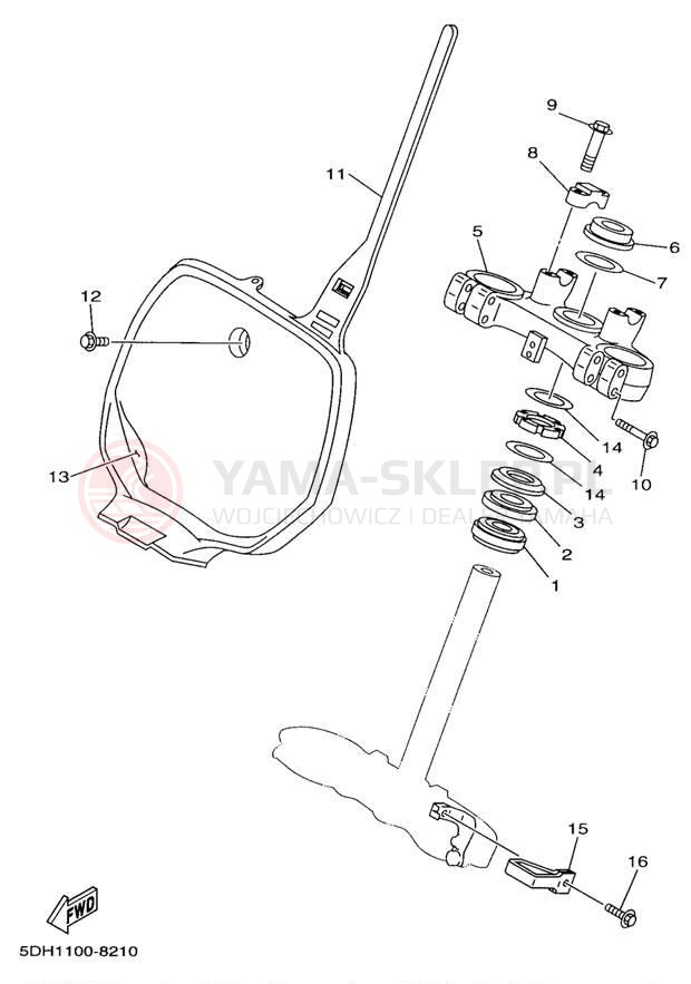 Schemat "Półki zawieszenia" do Yamaha YZ250 YZ250K1