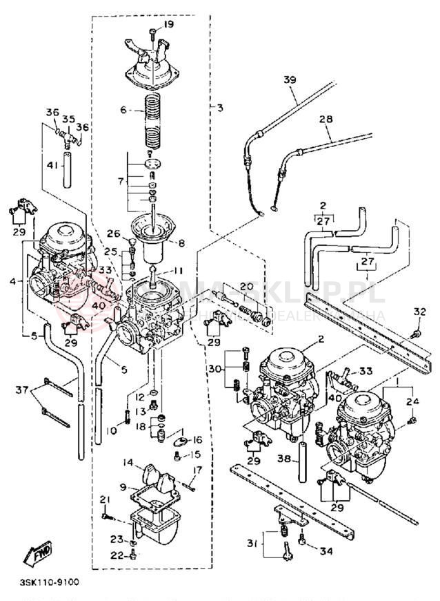 Schemat "Gaźnik" do Yamaha FJ1200A/FJ1200AC