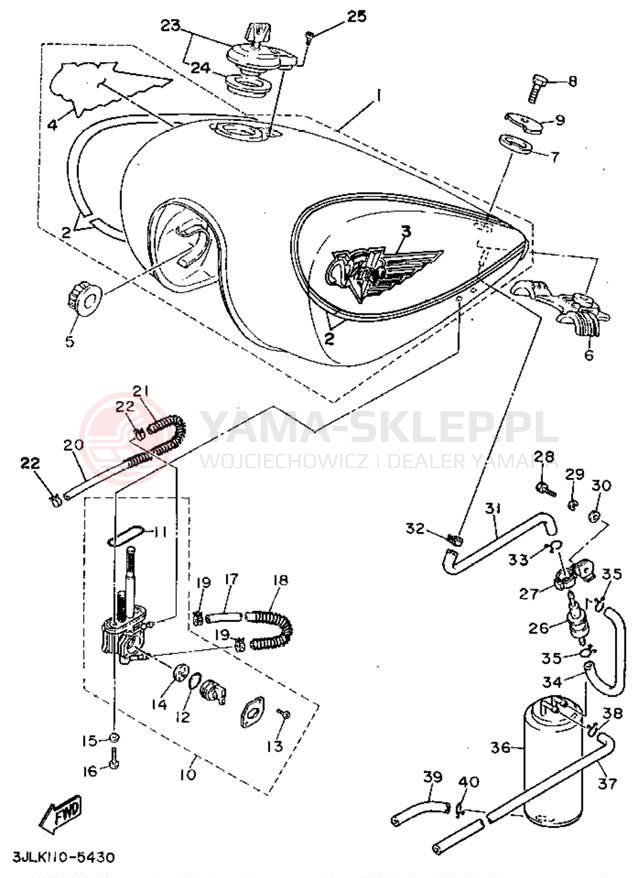 Schemat "zbiornik paliwa" do Yamaha VIRAGO 750 XV750GC/XV750G