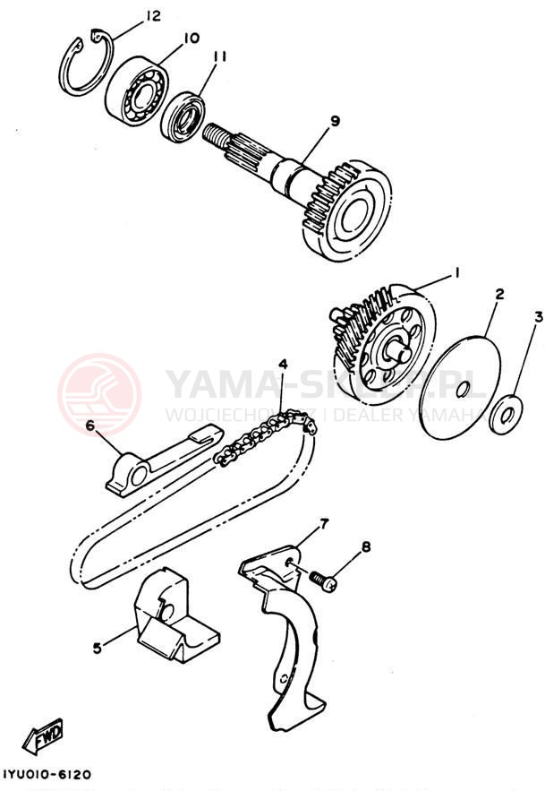 Schemat "Skrzynia biegów " do Yamaha RAZZ SH50G