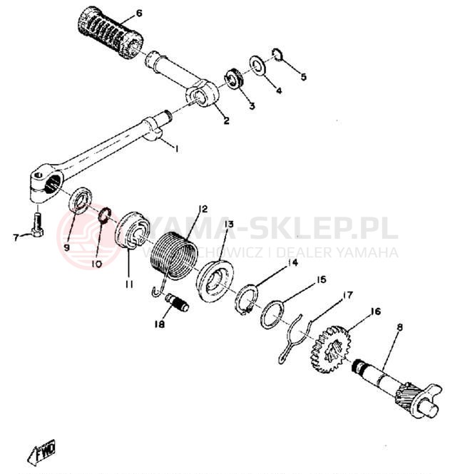 Schemat "kopniak" do Yamaha GT80MXB/GT80B