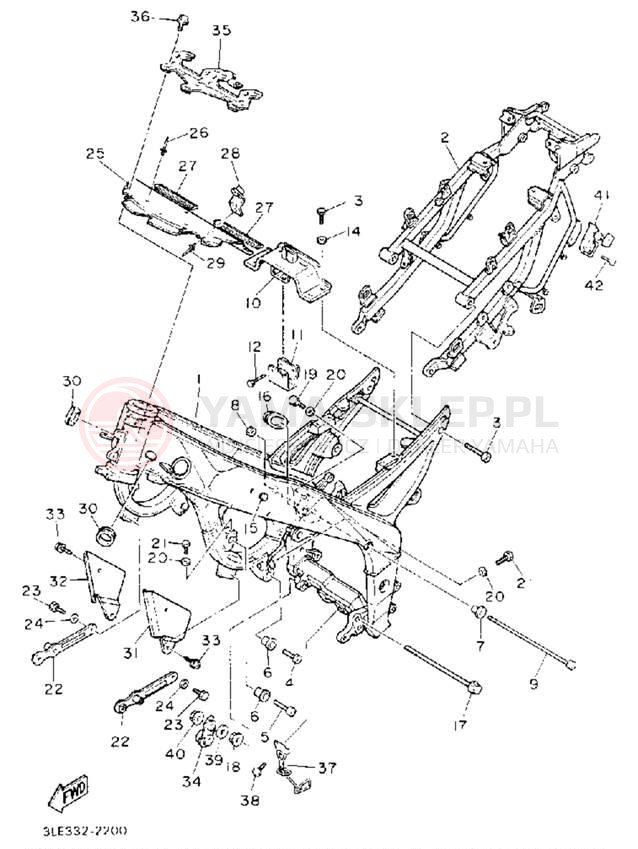 Schemat "rama" do Yamaha FZR1000D/FZR1000DC