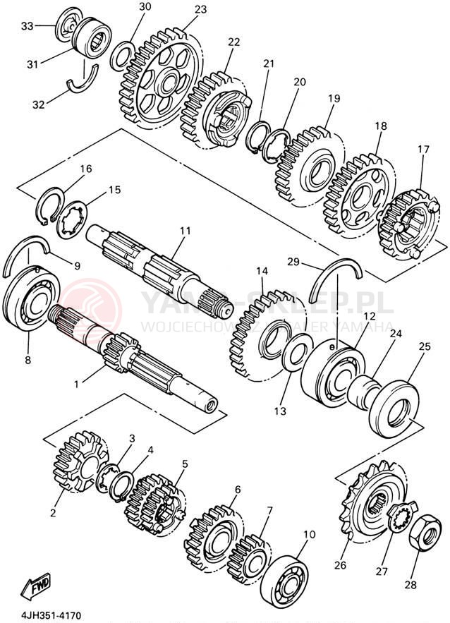 Schemat "Skrzynia biegów " do Yamaha YZF600R YZF600RPC/YZF600RP