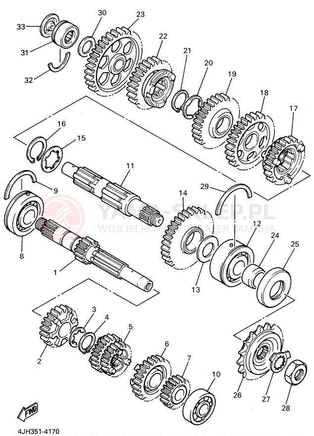 Schemat "Skrzynia biegów " do Yamaha YZF600RG