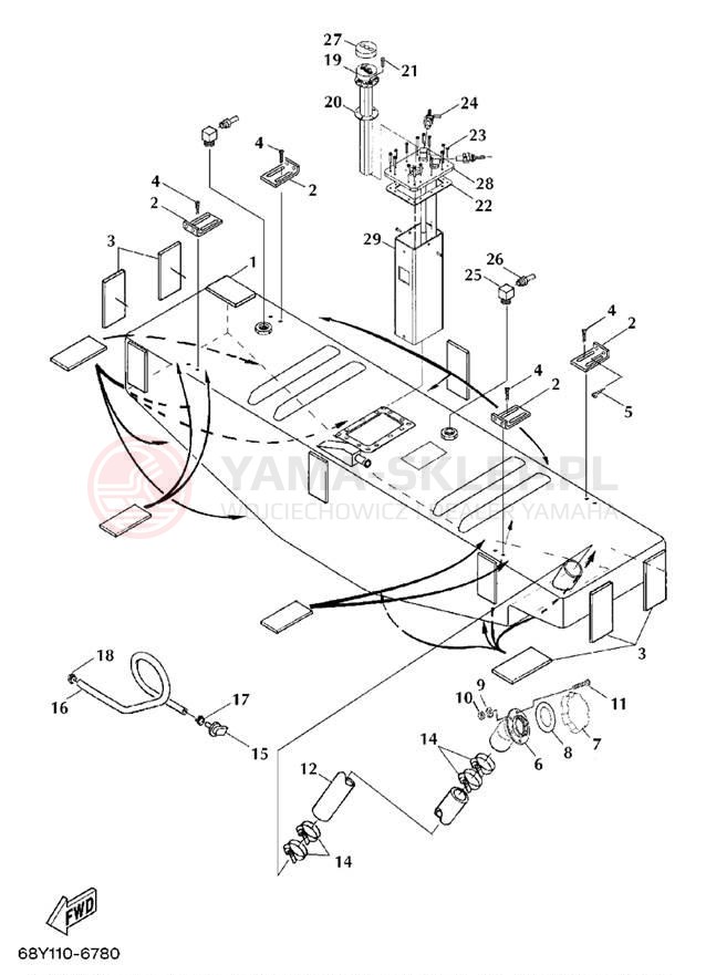 Schemat "zbiornik paliwa" do Yamaha LS2000 LST1200Z