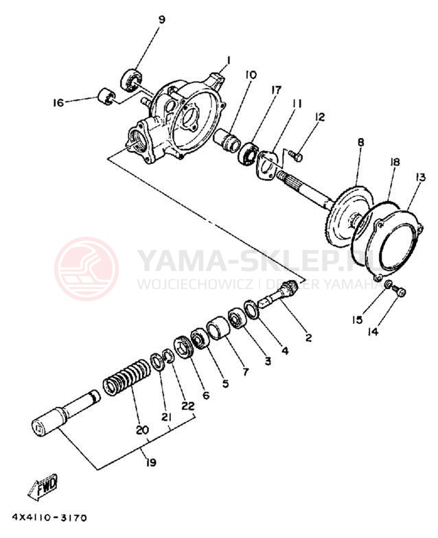 Schemat "Wał napędowy" do Yamaha Y-ZINGER PW50N