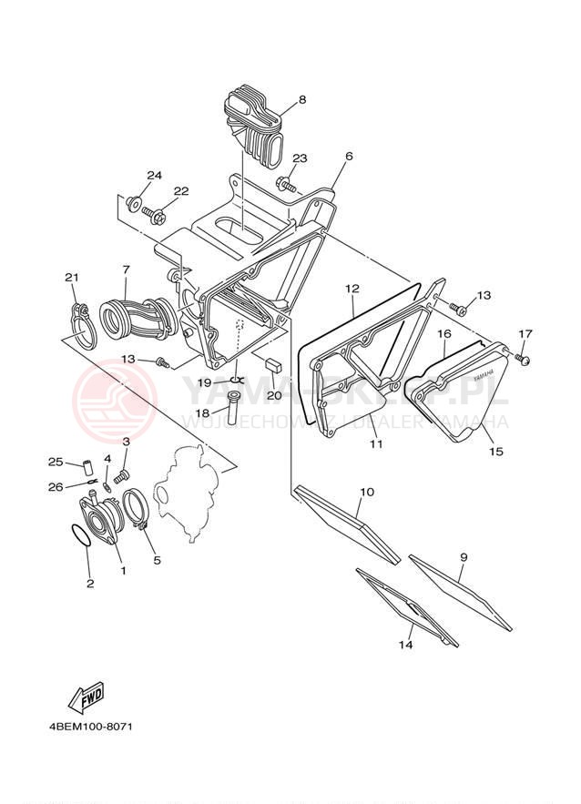 Schemat "Wtrysk paliwa" do Yamaha XT225 CA XT225WC/XT225W