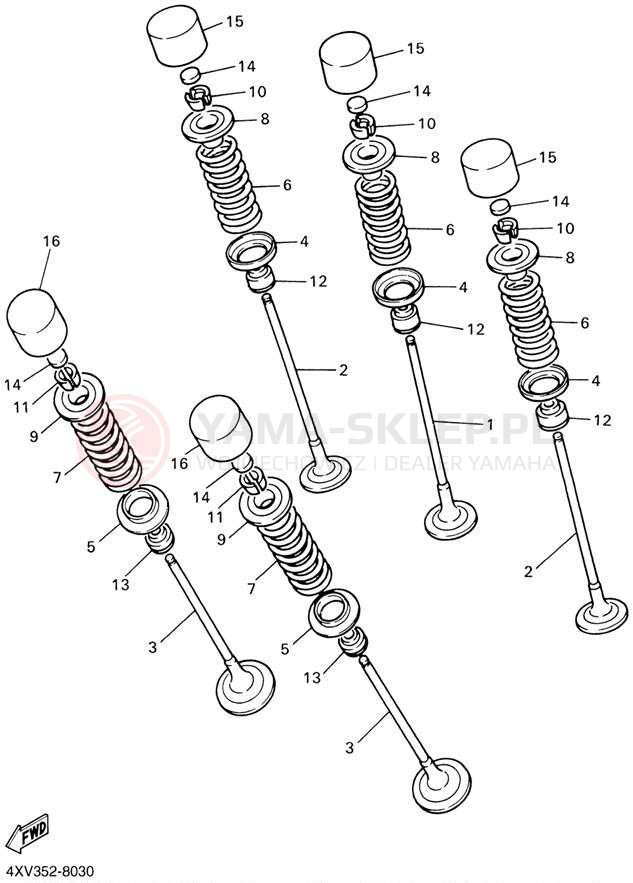 Schemat "zawory" do Yamaha YZFR1 YZFR1SN/YZFR1SNC