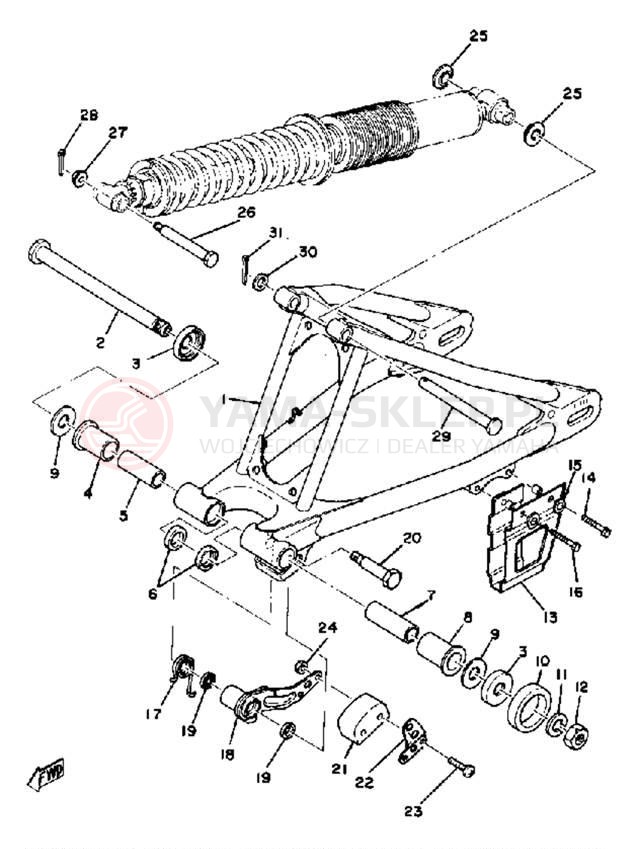 Schemat "wahacz" do Yamaha YZ125D