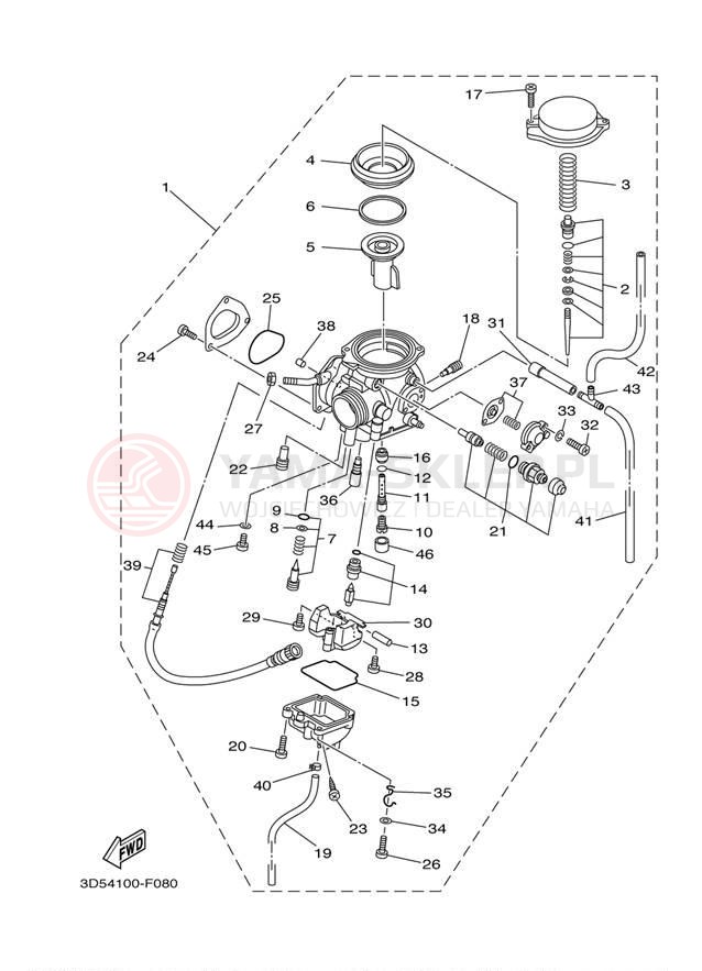 Schemat "Gaźnik" do Yamaha GRIZZLY 350 IRS YFM35FGIW