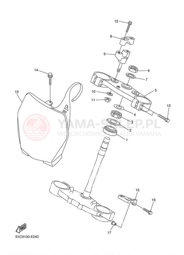 Schemat "Półki zawieszenia" do Yamaha YZ250F YZ250FW