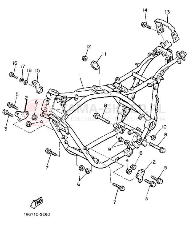 Schemat "rama" do Yamaha XJ650LK