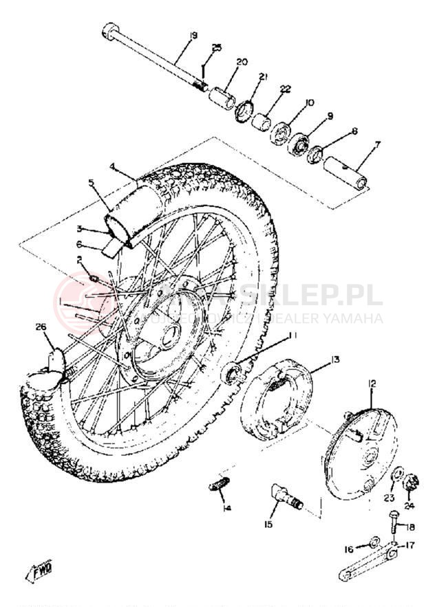 Schemat "Koło przód" do Yamaha SC500A
