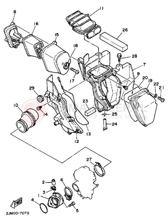 Schemat "Filtr powietrza" do Yamaha BIG WHEEL BW350U