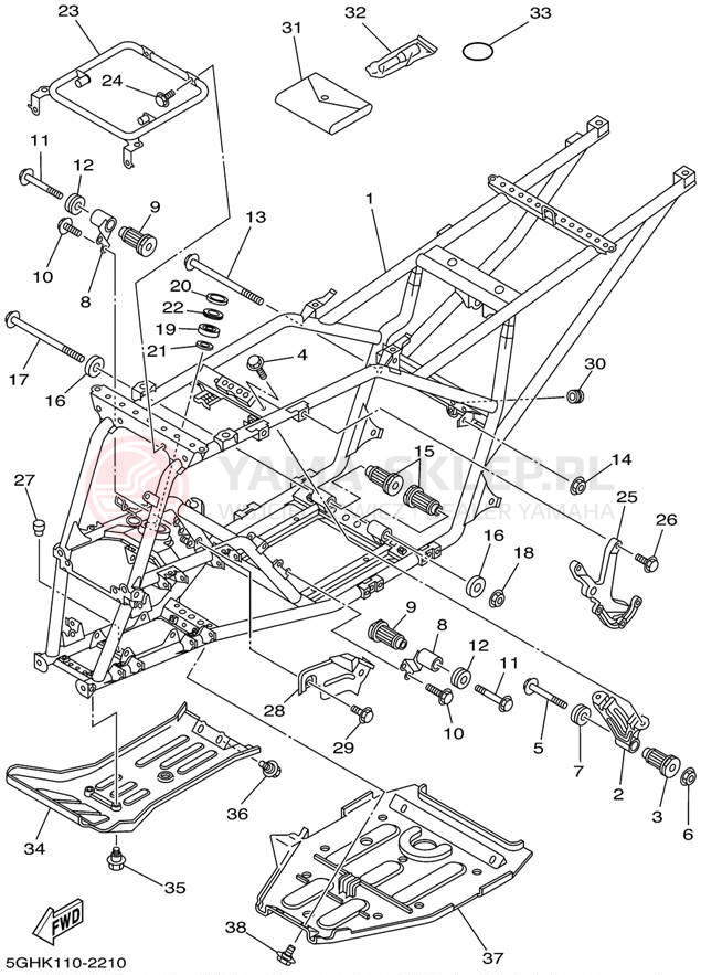 Schemat "rama" do Yamaha KODIAK 4WD YFM400FAP