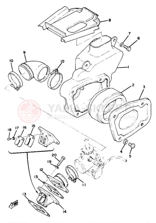 Schemat "Wtrysk paliwa" do Yamaha YZ80D