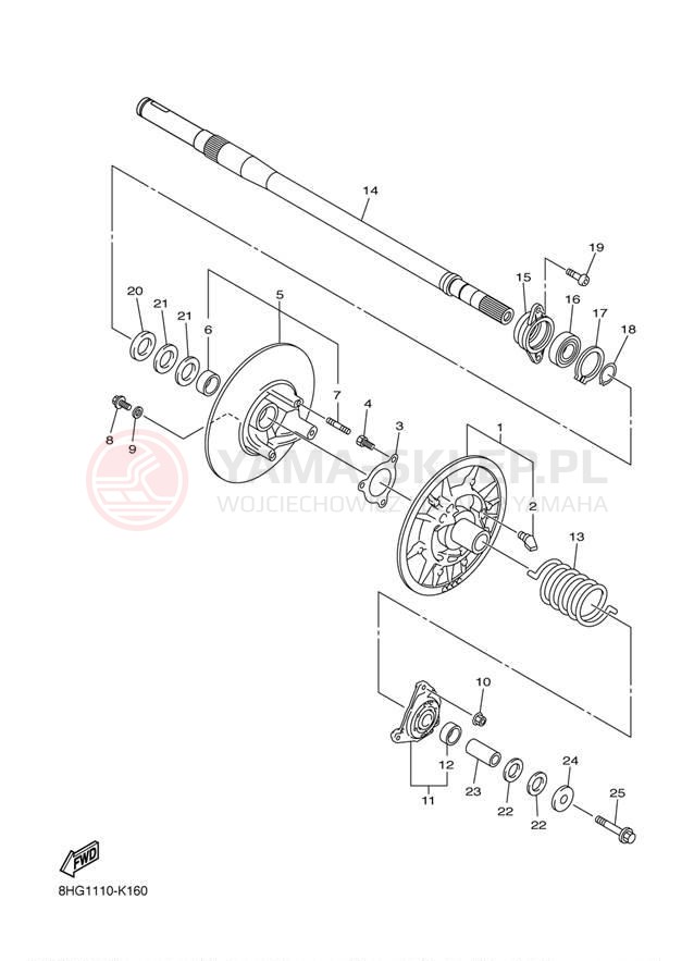 Schemat "Przeniesienie napędu" do Yamaha APEX SE RX10PSER/RX10PSEL