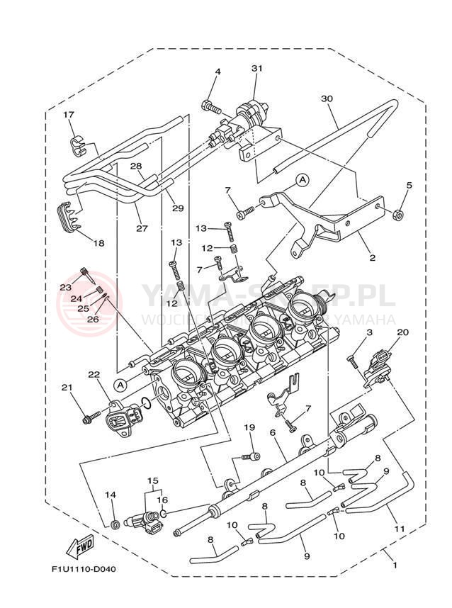 Schemat "Układ wtryskowy" do Yamaha SX230High Output SRT1100D
