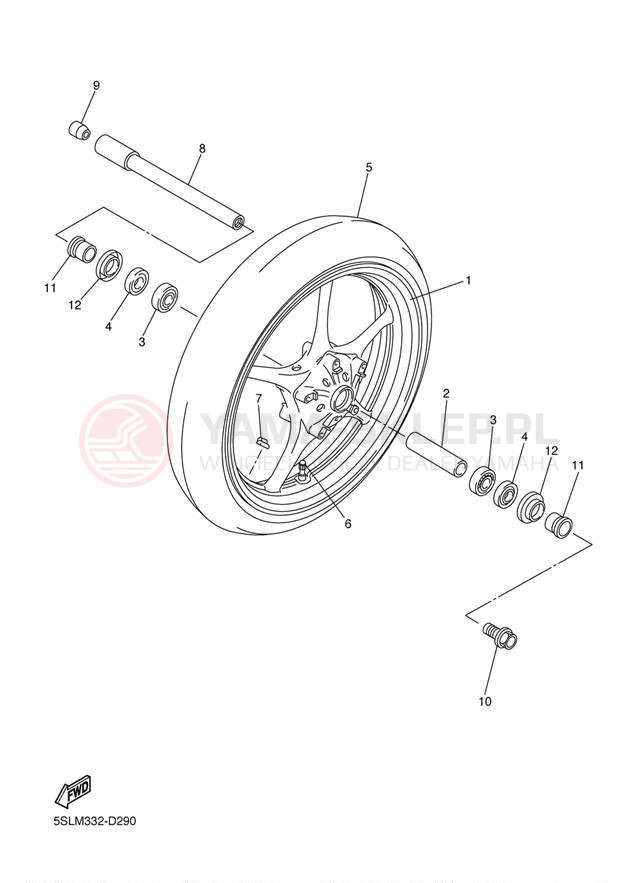 Schemat "Koło przód" do Yamaha YZF-R6 YZFR6TC/YZFR6T