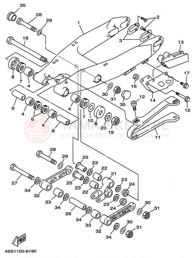 Schemat "wahacz" do Yamaha YZ125H1