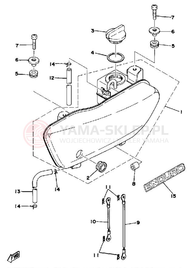 Schemat "Miska olejowa" do Yamaha DT125C
