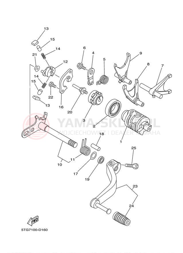 Schemat "Wodziki, automat" do Yamaha YFZ450 YFZ450T