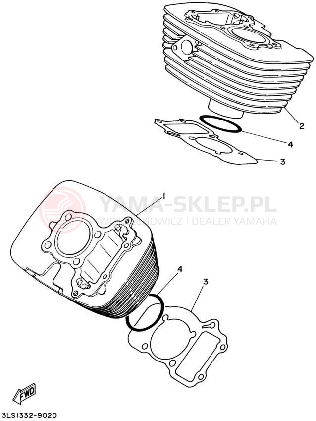 Schemat "cylinder" do Yamaha VIRAGO 250 XV250P/XV250PC
