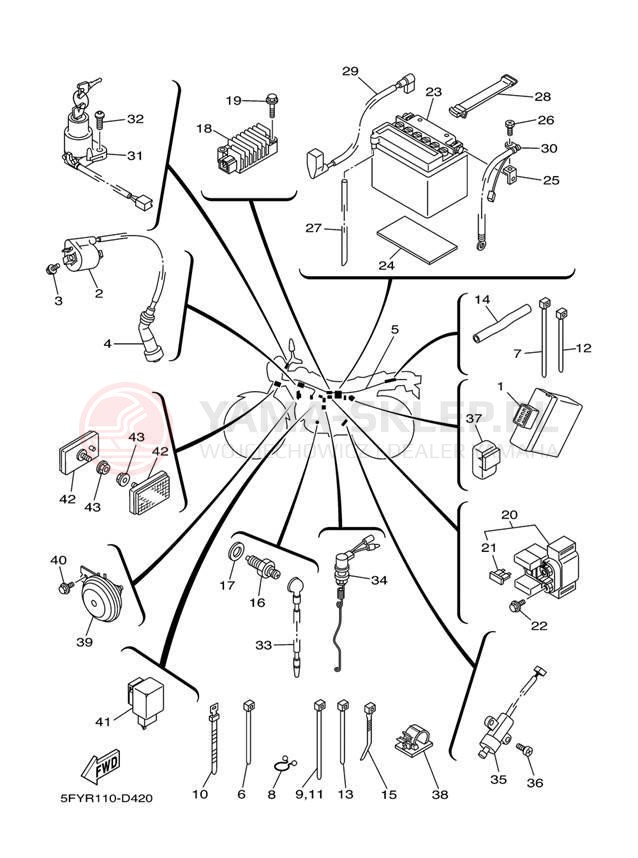 Schemat "układ elektryczny" do Yamaha TW200 TW200T1C/TW200T1