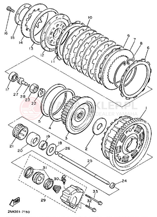Schemat "sprzęgło" do Yamaha FJ1200WC/FJ1200W