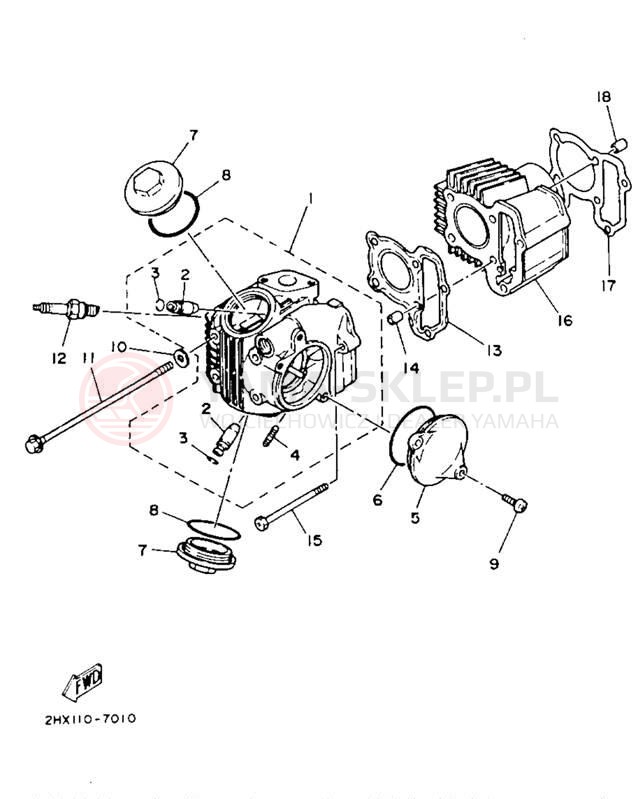 Schemat "głowica" do Yamaha YFM100W