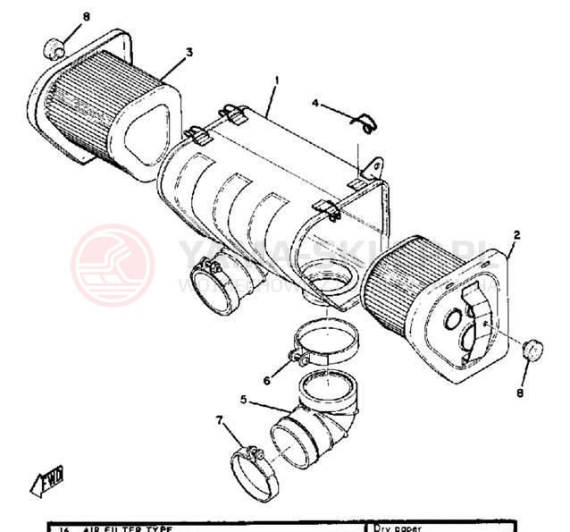 Schemat "Filtr powietrza" do Yamaha DS6C