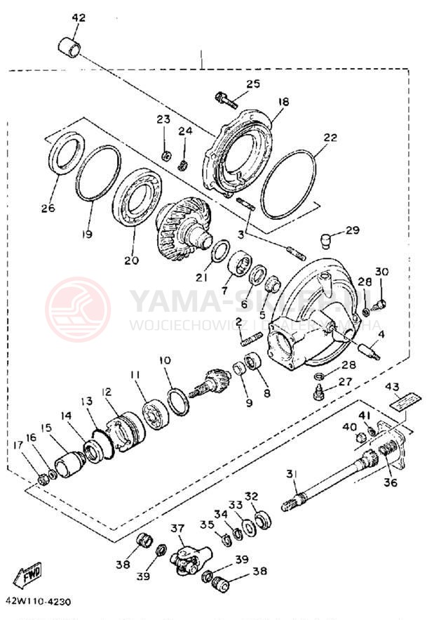 Schemat "Wał napędowy" do Yamaha VIRAGO 700 XV700CTC/XV700CT